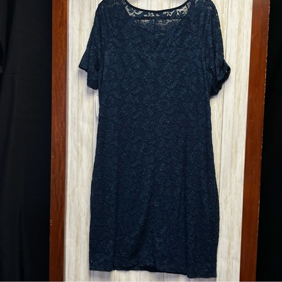 Candalite Women’s Navy Blue Simmer Stretch Lace Dress Size 2X - Picture 4 of 12